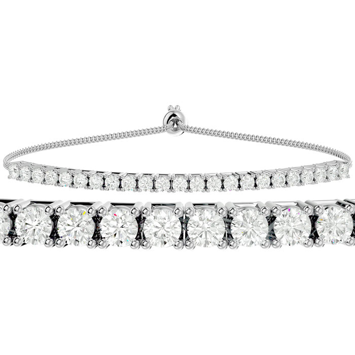 1 Carat Lab Grown Diamond Bolo Tennis Bracelet in 14K White Gold (3.50 g) Adjustable 6-9 inches (1 Color VS2) – SuperJeweler