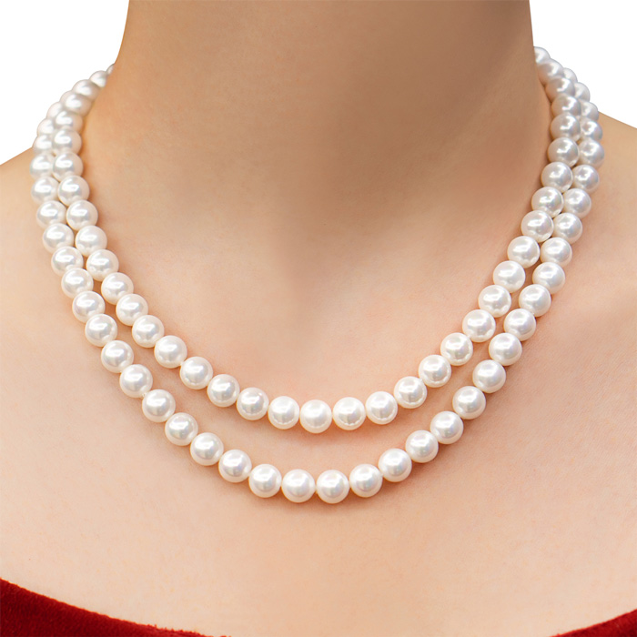 Pearl Necklace  Multi Strand Pearl Necklace