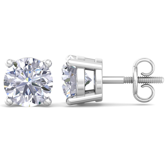 5 Carat Lab Grown Diamond Earrings in 14K White Gold (2 g)  Baske