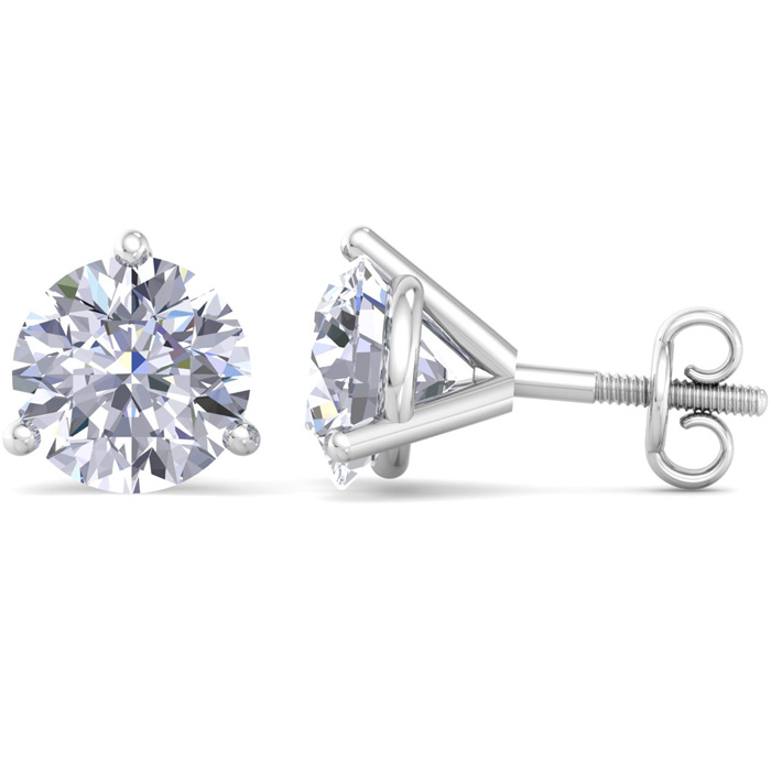 5 Carat Lab Grown Diamond Earrings in 14K White Gold (2 g)  Martini Setting (1 Color  VS2) by SuperJeweler