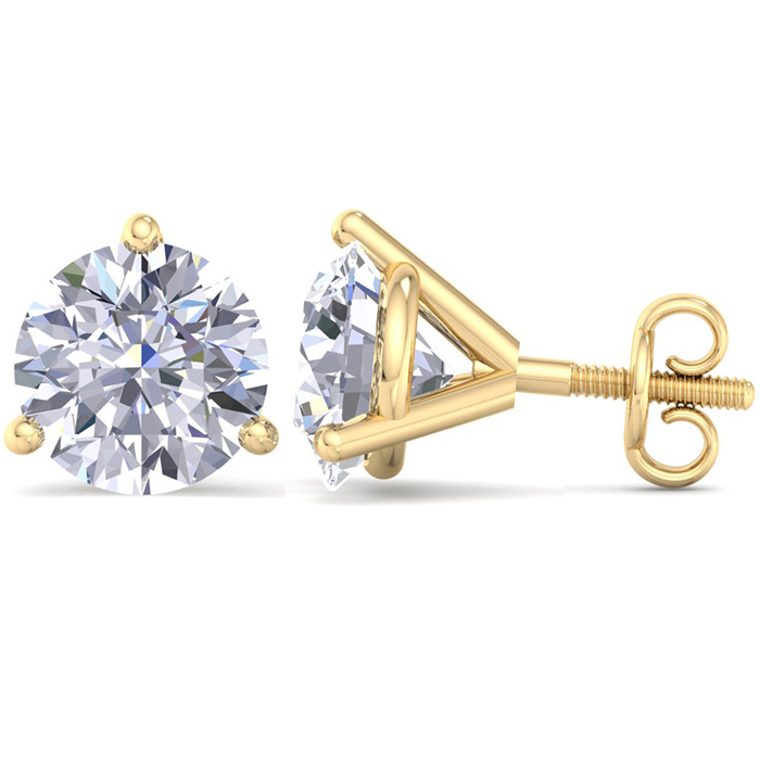 8 Carat Lab Grown Diamond Earrings in 14K Yellow Gold (2 g)  Mart