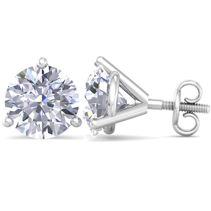 10 Carat Lab Grown Diamond Earrings in 14K White Gold (2 g)  Mart