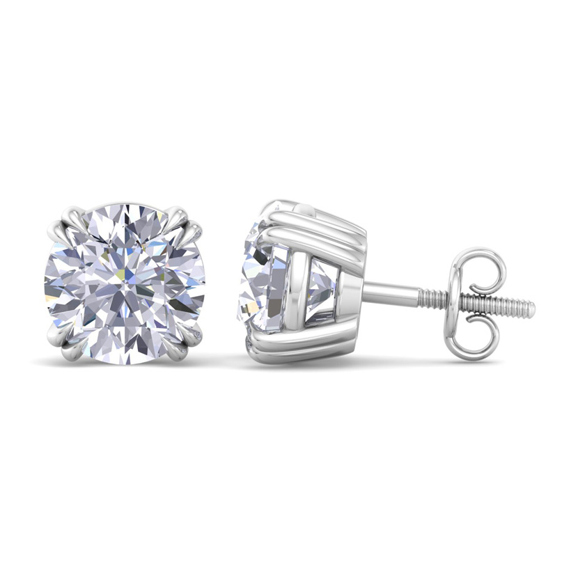 6 Carat Lab Grown Diamond Earrings in 14K White Gold (2 g)  Doubl