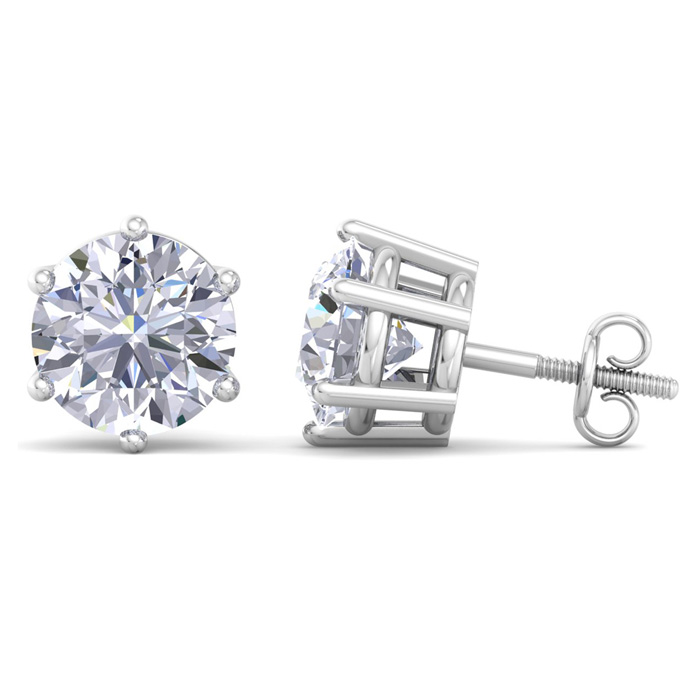 4 Carat Lab Grown Diamond Earrings in 14K White Gold (2 g)  6-Pro