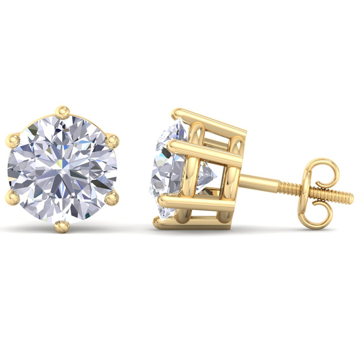 5 Carat Lab Grown Diamond Earrings in 14K Yellow Gold (2 g)  6-Pr