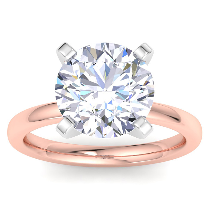 5 Carat Round Shape Lab Grown Diamond Solitaire Engagement Ring i