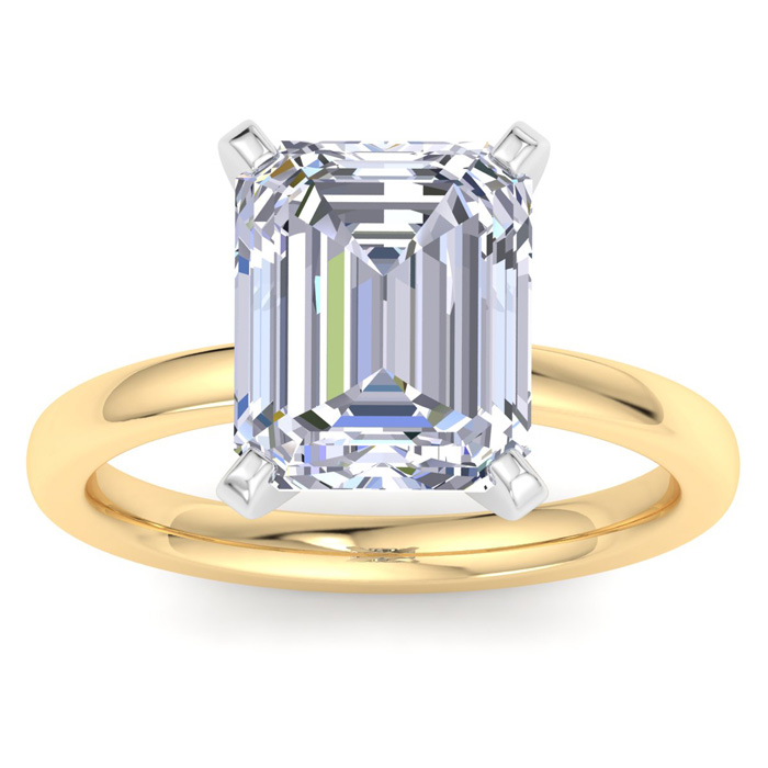 5 Carat Emerald Cut Lab Grown Diamond Solitaire Engagement Ring i