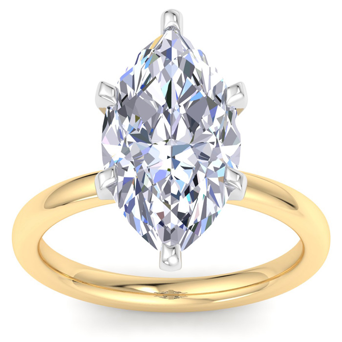 5 Carat Marquise Shape Lab Grown Diamond Solitaire Engagement Rin