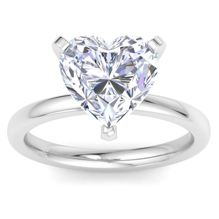 4 Carat Heart Shape Lab Grown Diamond Solitaire Engagement Ring i