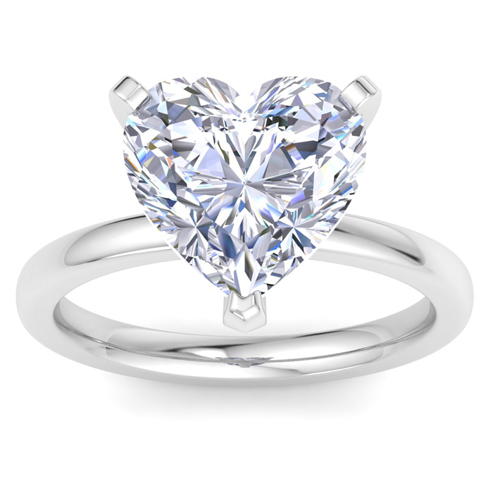 5 Carat Heart Shape Lab Grown Diamond Solitaire Engagement Ring i