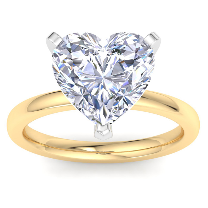 5 Carat Heart Shape Lab Grown Diamond Solitaire Engagement Ring in 14K Yellow Gold (2 g) (1 Color VS2) by SuperJeweler