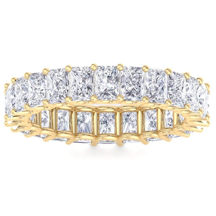 5.60 Carat Princess Cut Lab Grown Diamond Eternity Ring in 14K Yellow Gold (3.5 g)  Ring Size 4 (1 Color  VS2 Clarity) by SuperJeweler