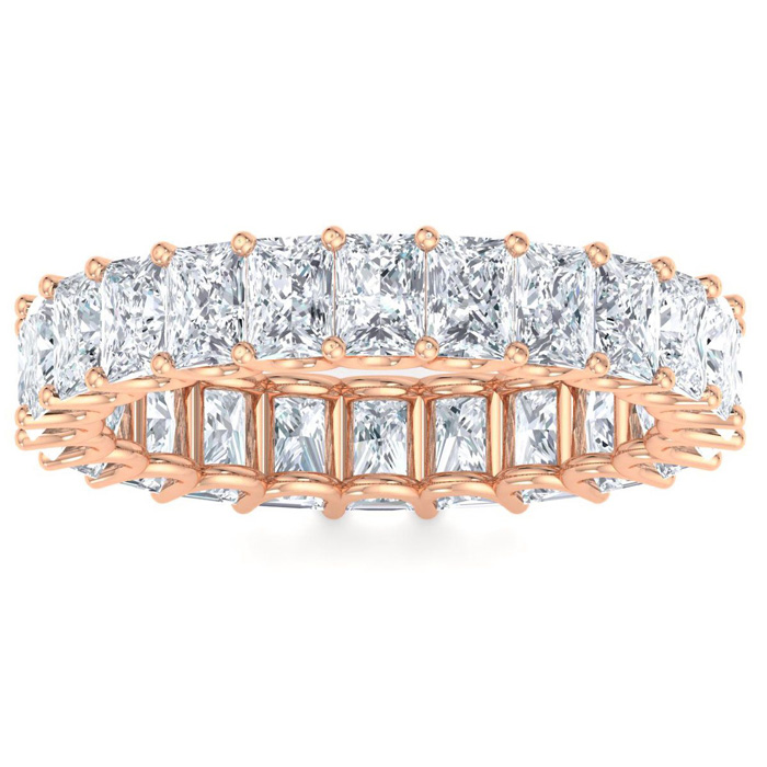 5.60 Carat Princess Cut Lab Grown Diamond Eternity Ring in 14K Rose Gold (3.5 g)  Ring Size 4 (1 Color  VS2 Clarity) by SuperJeweler