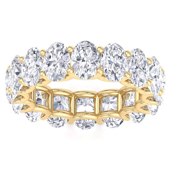 8 Carat Oval Shape Lab Grown Diamond Eternity Ring in 14K Yellow Gold (6.5 g)  Ring Size 4 (1 Color  VS2 Clarity) by SuperJeweler