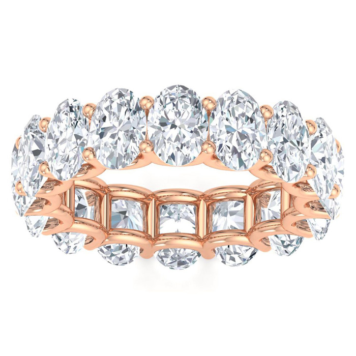 9 1/2 Carat Oval Shape Lab Grown Diamond Eternity Ring in 14K Rose Gold (7.85 g)  Ring Size 9 (1 Color  VS2 Clarity) by SuperJeweler