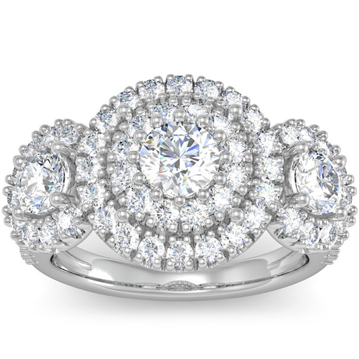 1/5 Carat Diamond &amp; Emerald Cut Weed Leaf Ring in 14K – SuperJeweler