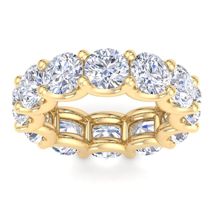 9 Carat Round Lab Grown Diamond Eternity Ring in 14K Yellow Gold (8 g)  Ring Size 5 (1 Color  SI2-I1 Clarity) by SuperJeweler