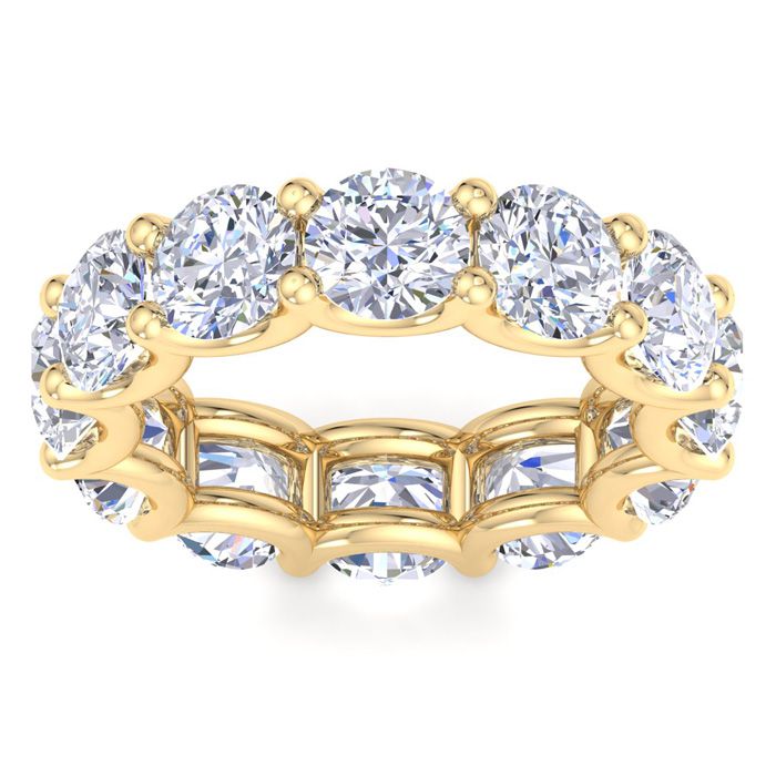 9 Carat Round Lab Grown Diamond Eternity Ring in 14K Yellow Gold (8 g)  Ring Size 7 (1 Color  SI2-I1 Clarity) by SuperJeweler