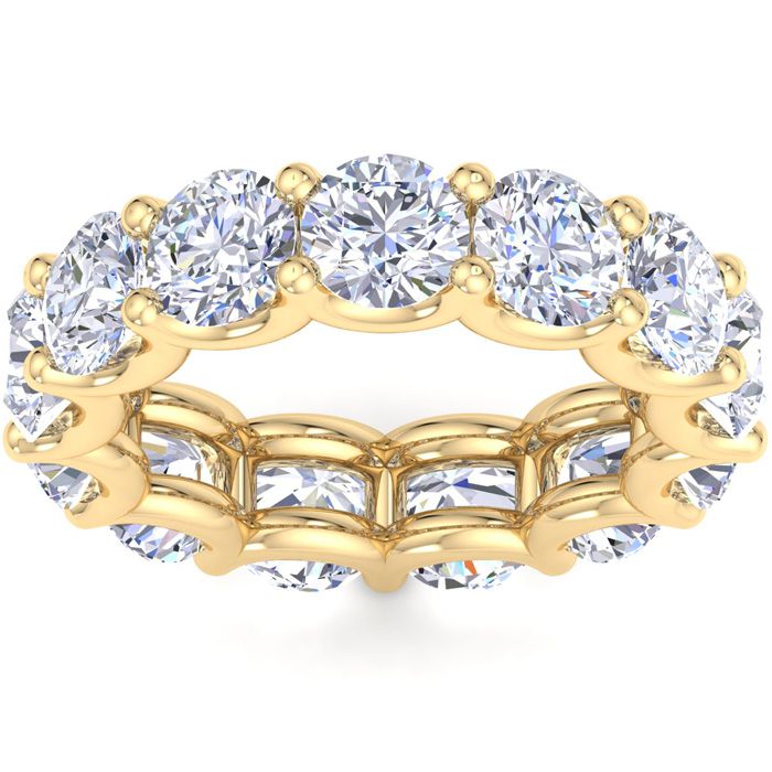 9 3/4 Carat Round Lab Grown Diamond Eternity Ring in 14K Yellow Gold (8 g)  Ring Size 9 (1 Color  SI2-I1 Clarity) by SuperJeweler