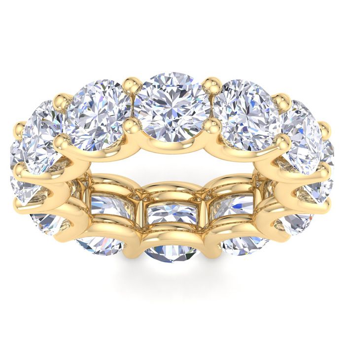 12 Carat Round Lab Grown Diamond Eternity Ring in 14K Yellow Gold (7.7 g)  Ring Size 6 (1 Color  SI2-I1 Clarity) by SuperJeweler