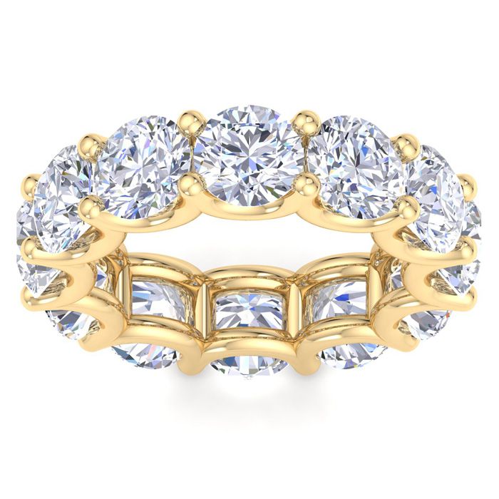 12 Carat Round Lab Grown Diamond Eternity Ring in 14K Yellow Gold (7.7 g)  Ring Size 7 (1 Color  SI2-I1 Clarity) by SuperJeweler