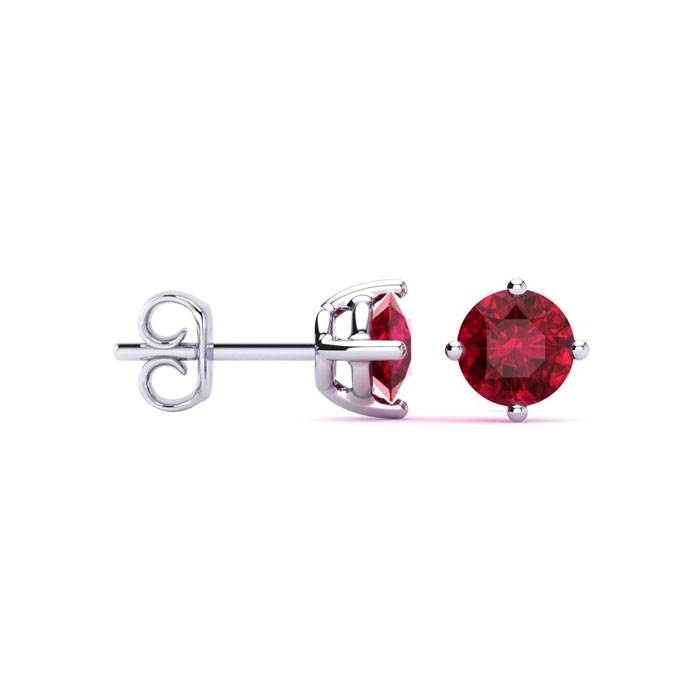 1/2 Carat Natural Ruby Stud Earrings in Sterling Silver by SuperJeweler