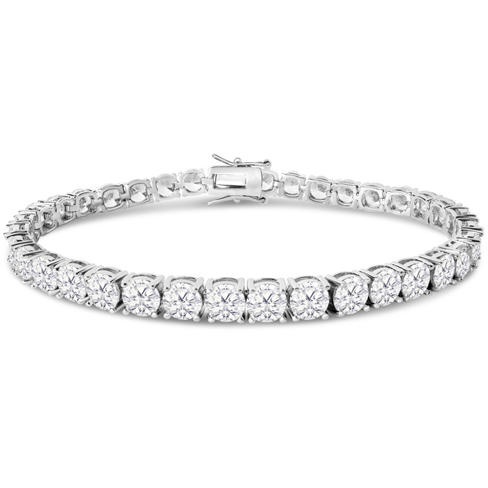 18 Carat Lab Grown Diamond Tennis Bracelet in 14K White Gold (12 