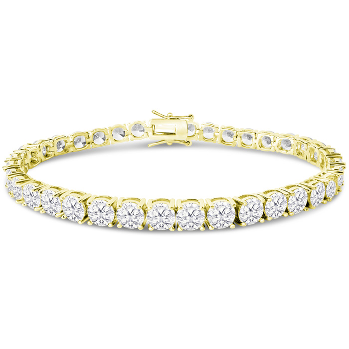 18 Carat Lab Grown Diamond Tennis Bracelet in 14K Yellow Gold (12 g)  7 1/4 Inches (1 Color  VS2) by SuperJeweler