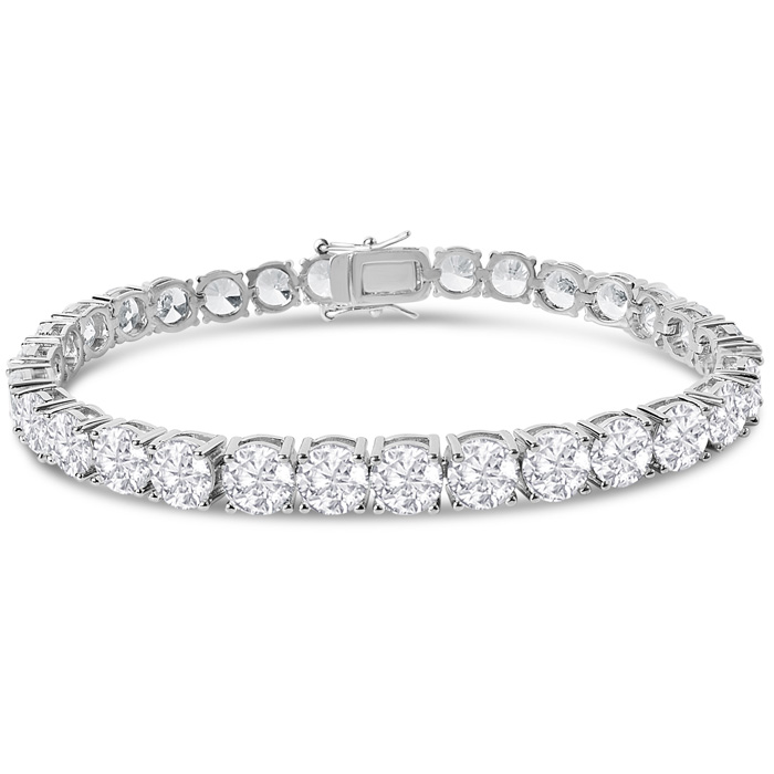 23 Carat Lab Grown Diamond Tennis Bracelet in 14K White Gold (12 