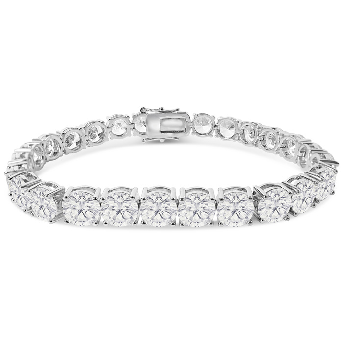 32 Carat Lab Grown Diamond Tennis Bracelet in 14K White Gold (15 