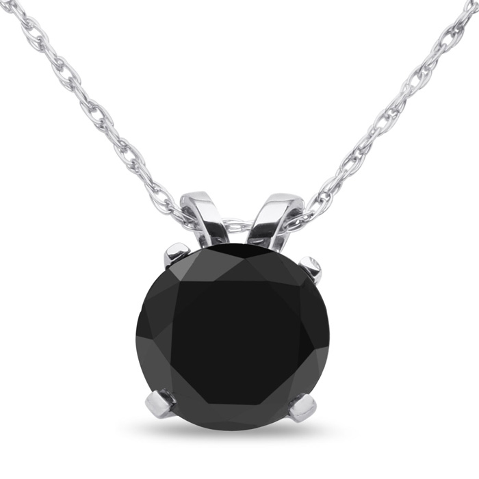 Black diamond deals pendant white gold