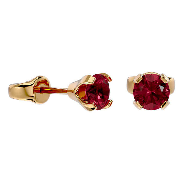 0.60 Carat Garnet Stud Earrings in 14K Yellow Gold (0.3 g) FIlled by SuperJeweler