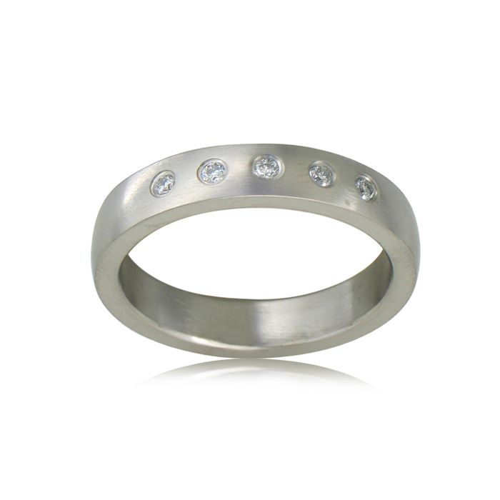 Ladies & Men's Diamond Wedding Band in Titanium,  by SuperJeweler