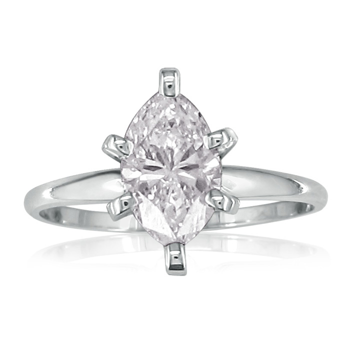 1ct Marquise Diamond Engagement Ring, White Gold, Available in 1/4,1/3,1/2 and 3/4ct