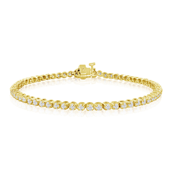 2 1/4 Carat Diamond Tennis Bracelet in 14K Yellow Gold (10.2 g), 8 Inches,  by SuperJeweler