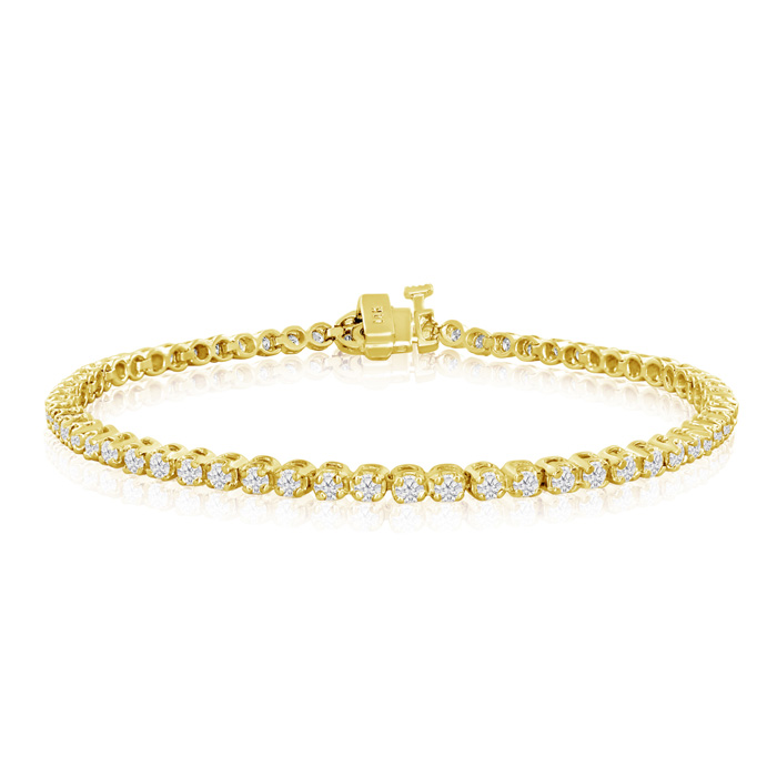 2.5 Carat Diamond Tennis Bracelet in 14K Yellow Gold (11.4 g), 9 Inches,  by SuperJeweler