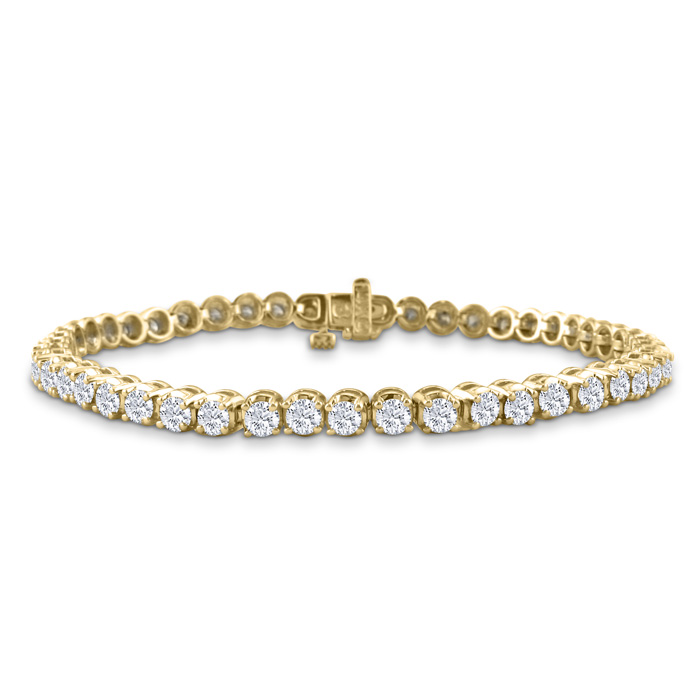 3 1/2 Carat Diamond Tennis Bracelet in 14K Yellow Gold (13.1 g), 8 Inches,  by SuperJeweler