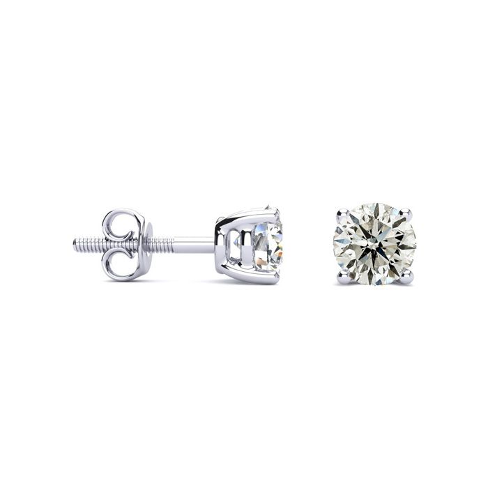 1 Carat Diamond Stud Earrings in 14K White Gold (, I1-I2) by SuperJeweler