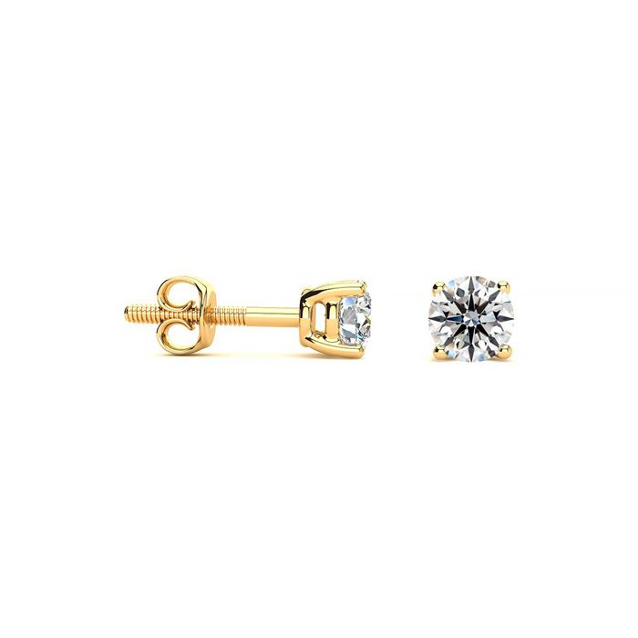 1/4 Carat Round Diamond Stud Earrings in 14K Yellow Gold (, VS1-VS2) by SuperJeweler