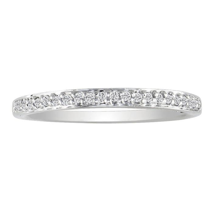 1/10 Carat Micro Pave Women's Diamond Wedding Ring in 14k White Gold,  by SuperJeweler