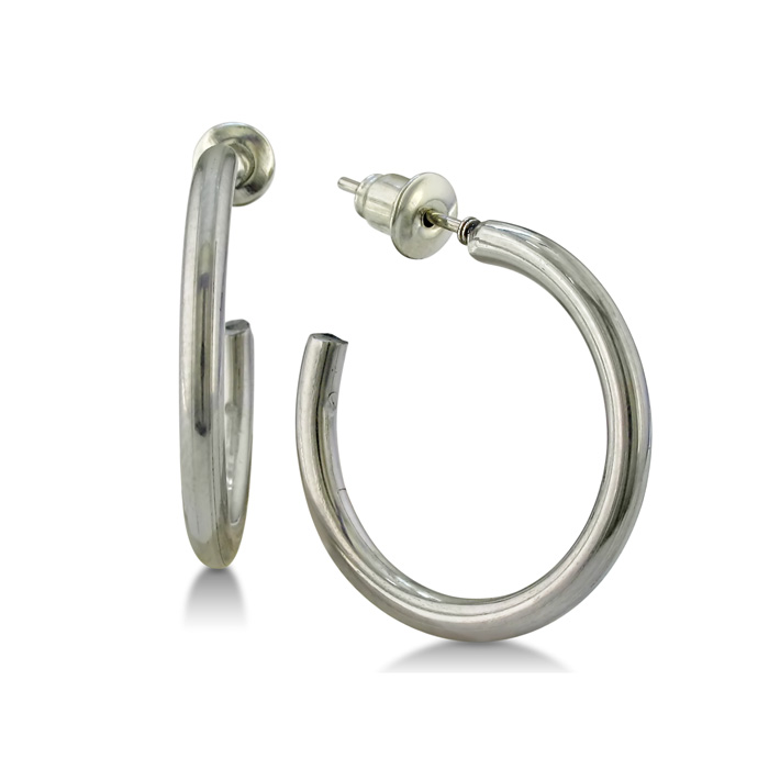 Everyday Stainless Steel Hoop Earrings by SuperJeweler