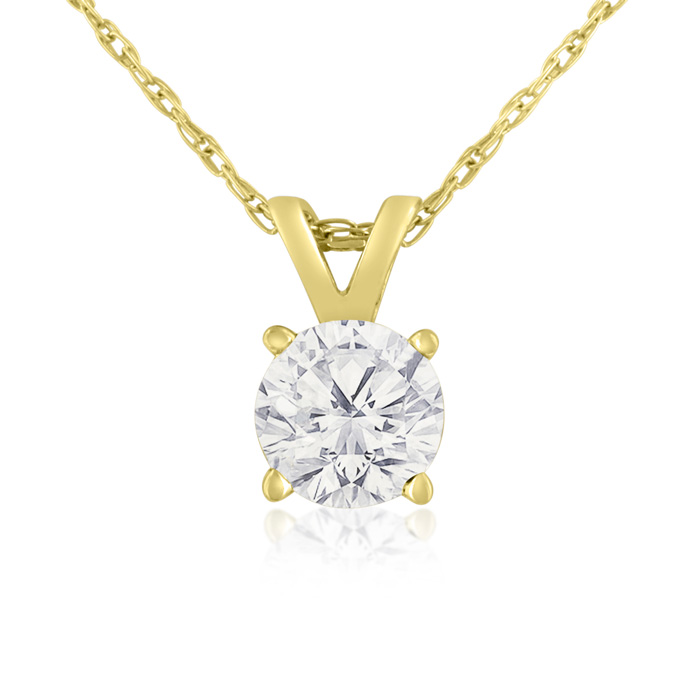 3/8 Carat 14k Yellow Gold Diamond Pendant Necklace, , 18 Inch Chain by SuperJeweler
