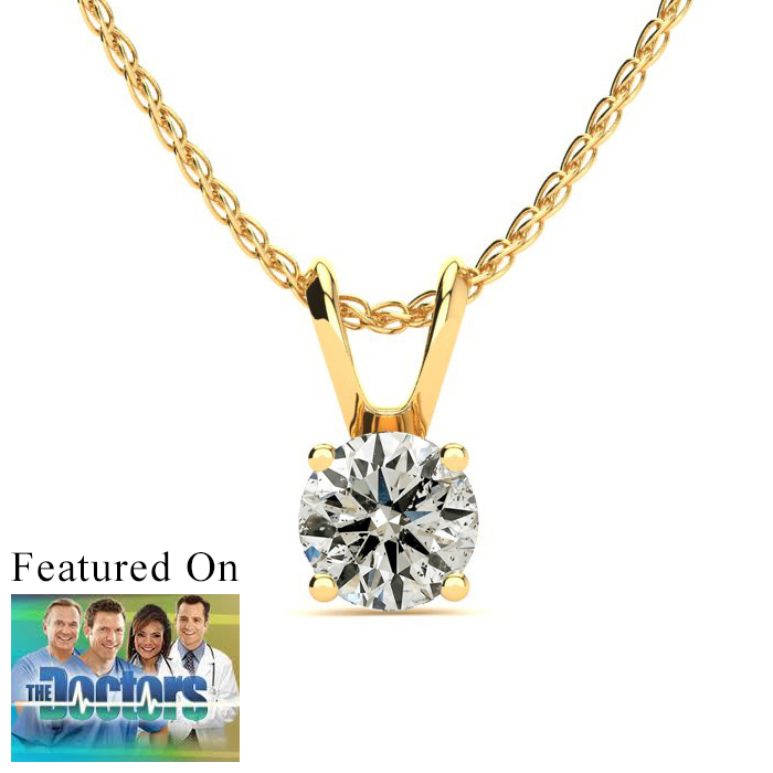 Pretty 1/2 Carat 14k Yellow Gold (1 Gram) Diamond Pendant Necklace, G/H Color, 18 Inch Chain by SuperJeweler