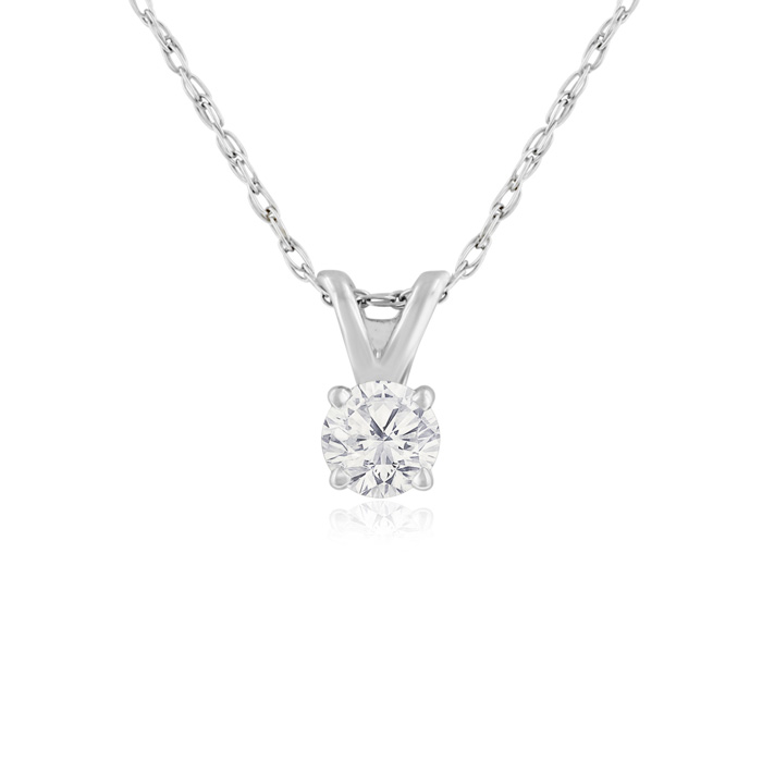 1/6 Carat 14k White Gold Diamond Pendant Necklace, , 18 Inch Chain by SuperJeweler