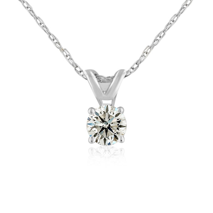 1/4 Carat 14k White Gold Diamond Pendant Necklace, 2 Stars, , 18 Inch Chain by SuperJeweler