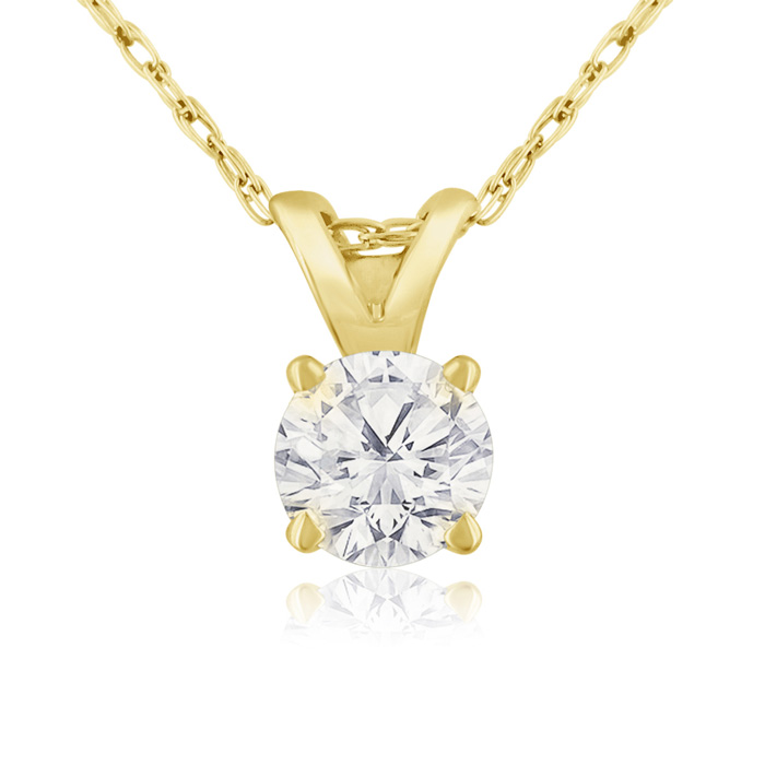 1/3 Carat 14k Yellow Gold Diamond Pendant Necklace, 2 Stars, , 18 Inch Chain by SuperJeweler