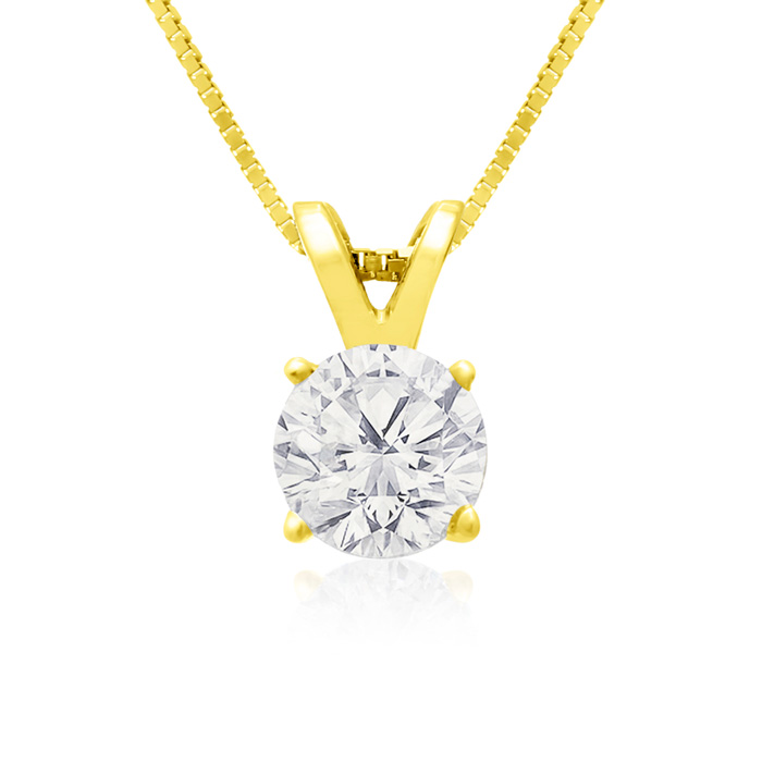 2/3 Carat 14k Yellow Gold Diamond Pendant Necklace, 2 Stars, , 18 Inch Chain by SuperJeweler