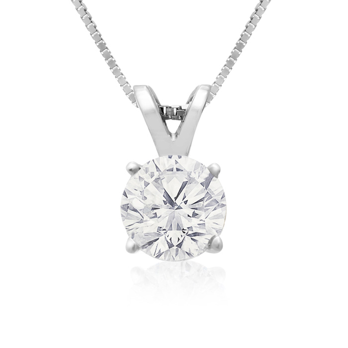 3/4 Carat 14k White Gold Diamond Pendant Necklace, 2 Stars, , 18 Inch Chain by SuperJeweler