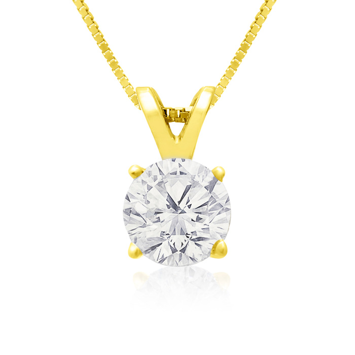 3/4 Carat 14k Yellow Gold Diamond Pendant Necklace, 2 Stars, , 18 Inch Chain by SuperJeweler