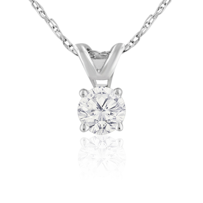 1/5 Carat 14k White Gold Diamond Pendant Necklace, , 18 Inch Chain by SuperJeweler